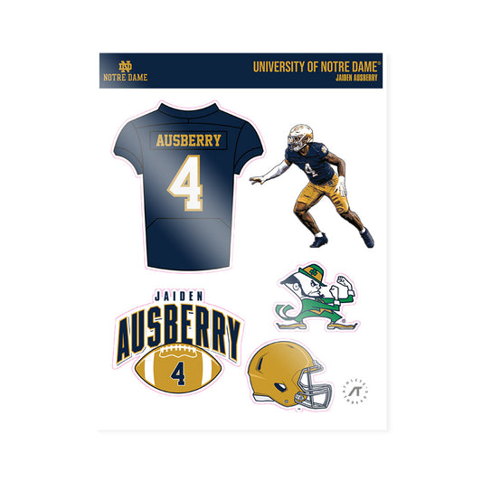 Notre Dame - NCAA Football : Jaiden Ausberry - Sticker Sheet-0