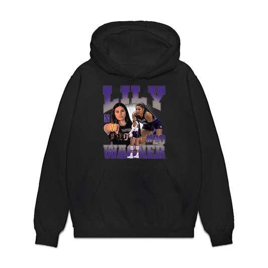 Northwestern - NCAA Women's Volleyball : Lily Wagner - Collage Premium Hooded Sweatshirt-0