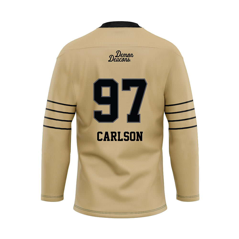 Wake Forest - NCAA Football : Caleb Carlson - Hockey Jersey-1