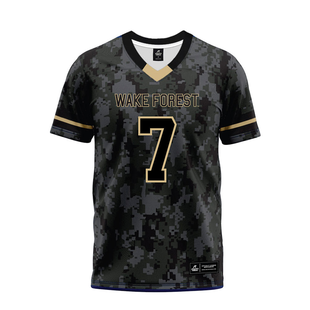 Wake Forest - NCAA Football : Wondame Davis Jr - Camo Premium Football Jersey-0