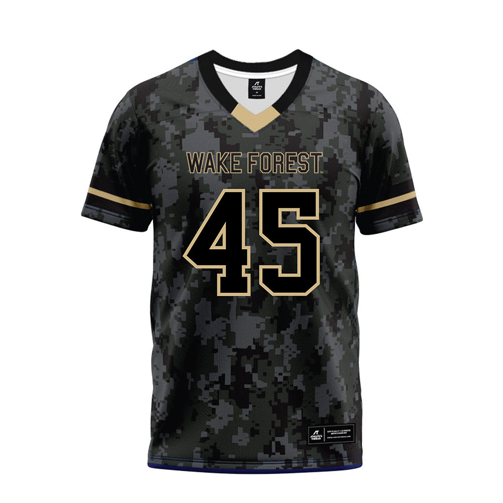 Wake Forest - NCAA Football : Ethan Hyams - Camo Premium Football Jersey-0