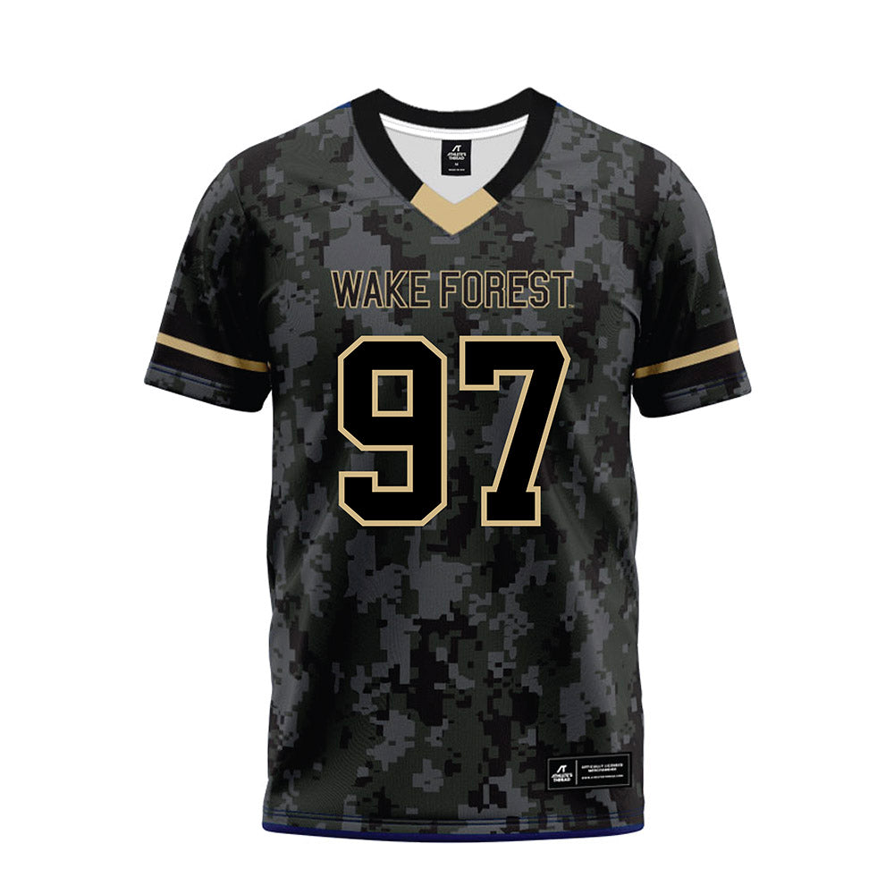 Wake Forest - NCAA Football : Caleb Carlson - Camo Premium Football Jersey-0