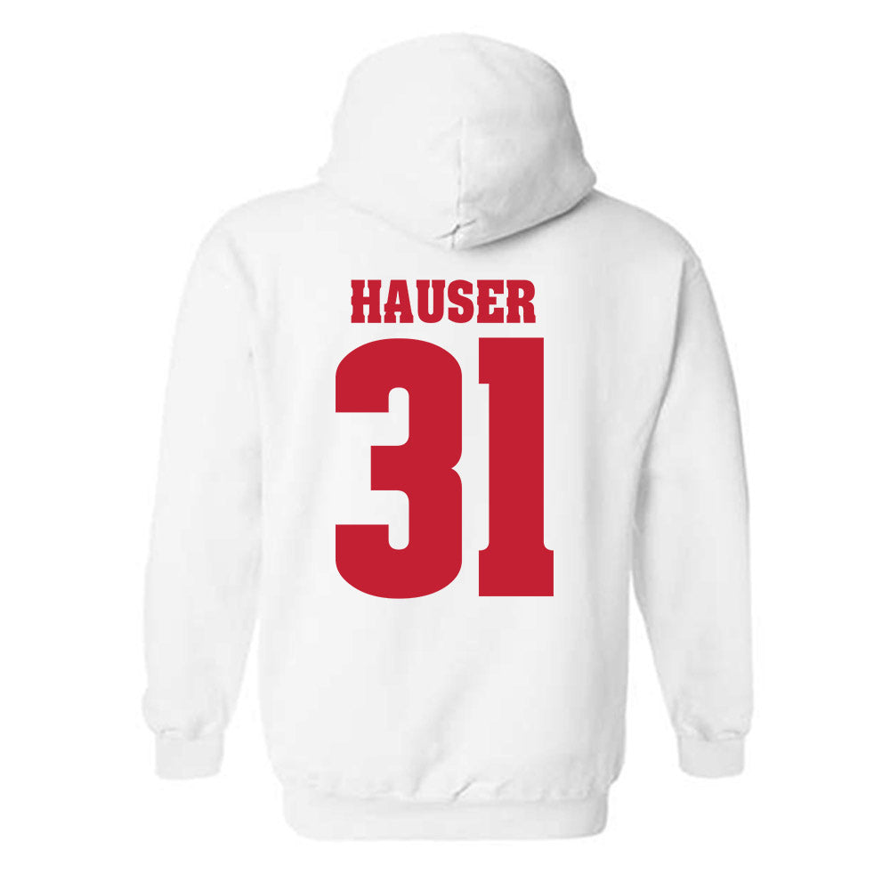 Wisconsin - NCAA Men's Ice Hockey : Daniel Hauser - Classic Shersey Hooded Sweatshirt-1