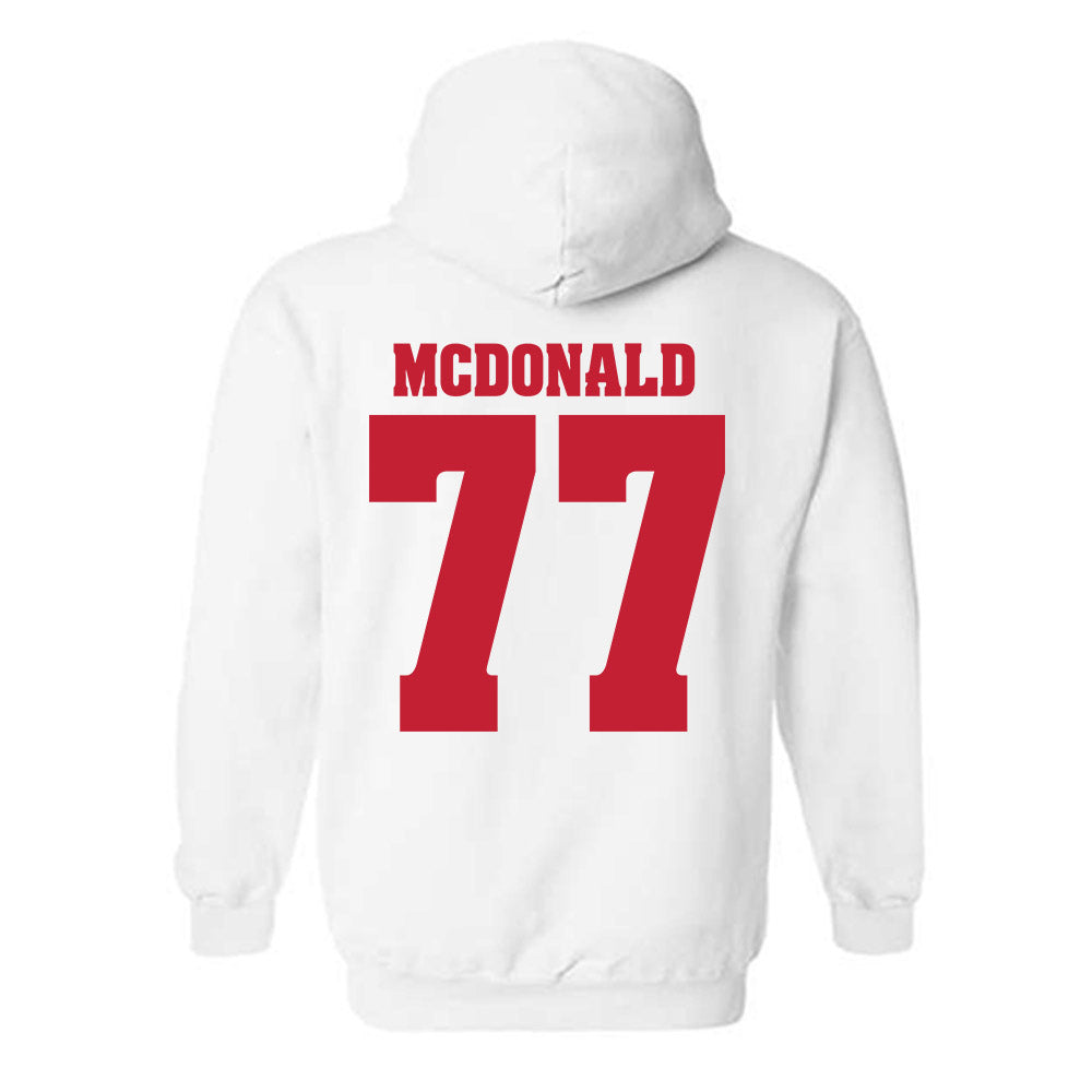 Wisconsin - NCAA Football : Will McDonald - Classic Shersey Hooded Sweatshirt-1