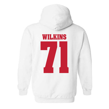 Wisconsin - NCAA Football : Pj Wilkins - Classic Shersey Hooded Sweatshirt-1