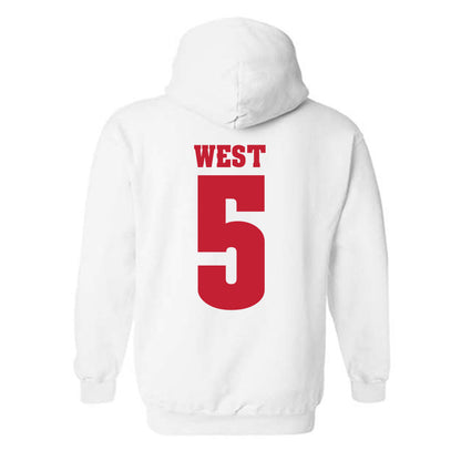 Wisconsin - NCAA Football : Bryce West - Classic Shersey Hooded Sweatshirt-1