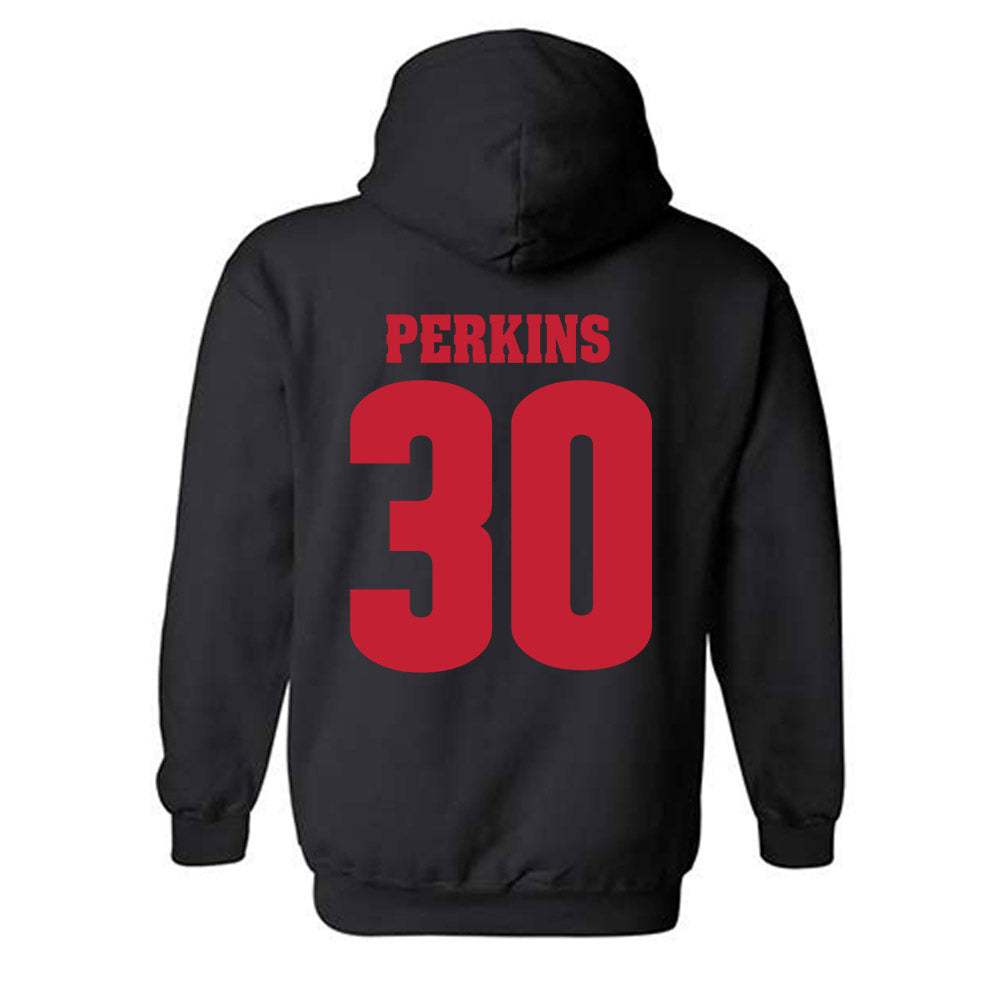 Wisconsin - NCAA Football : Charles Perkins - Classic Shersey Hooded Sweatshirt-1