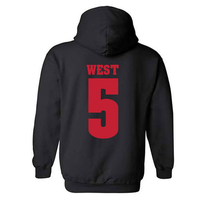 Wisconsin - NCAA Football : Bryce West - Classic Shersey Hooded Sweatshirt-1