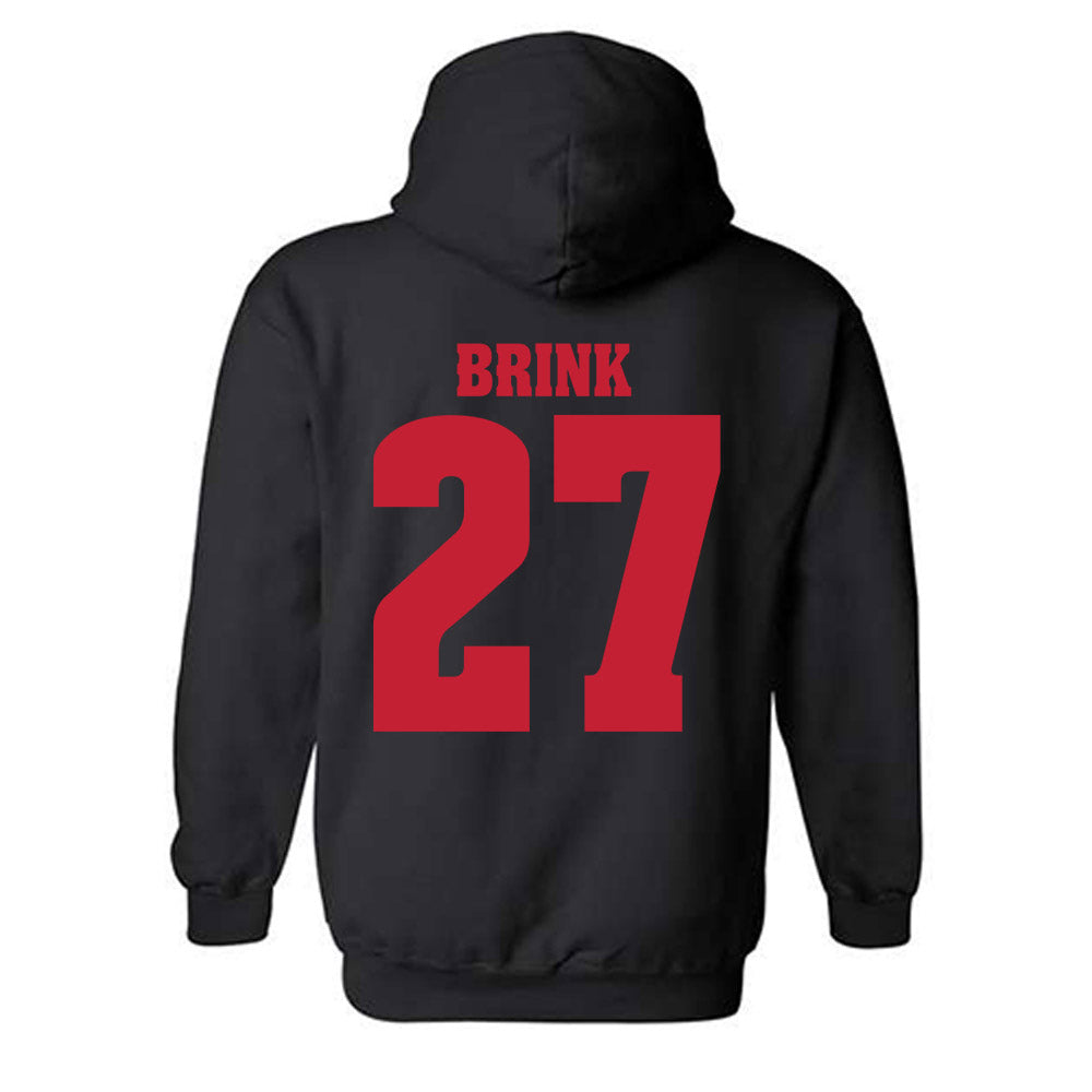 Wisconsin - NCAA Men's Ice Hockey : Finn Brink - Classic Shersey Hooded Sweatshirt-1