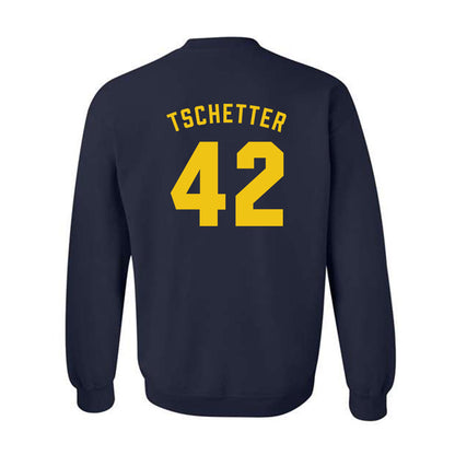 Michigan - NCAA Men's Basketball : Will Tschetter - Classic Shersey Crewneck Sweatshirt-1