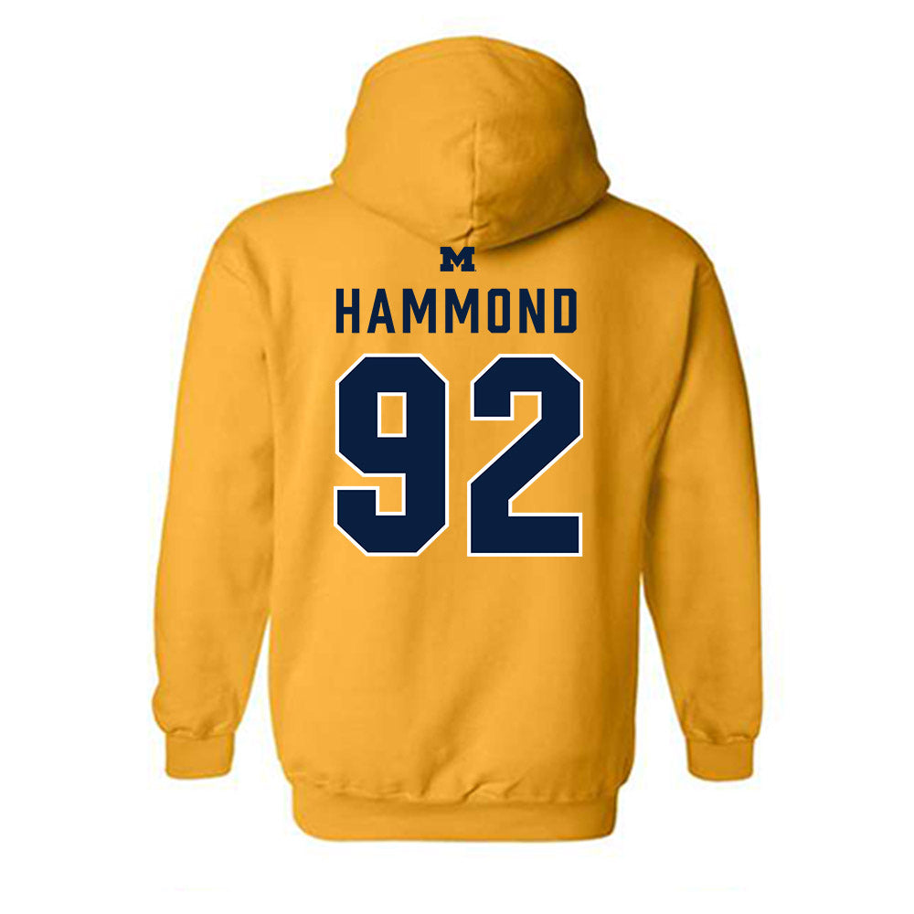 Michigan - NCAA Football : Ted Hammond - Classic Shersey Hooded Sweatshirt-1