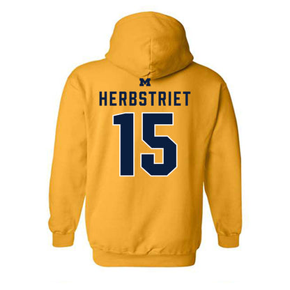 Michigan - NCAA Football : Chase Herbstriet - Classic Shersey Hooded Sweatshirt-1