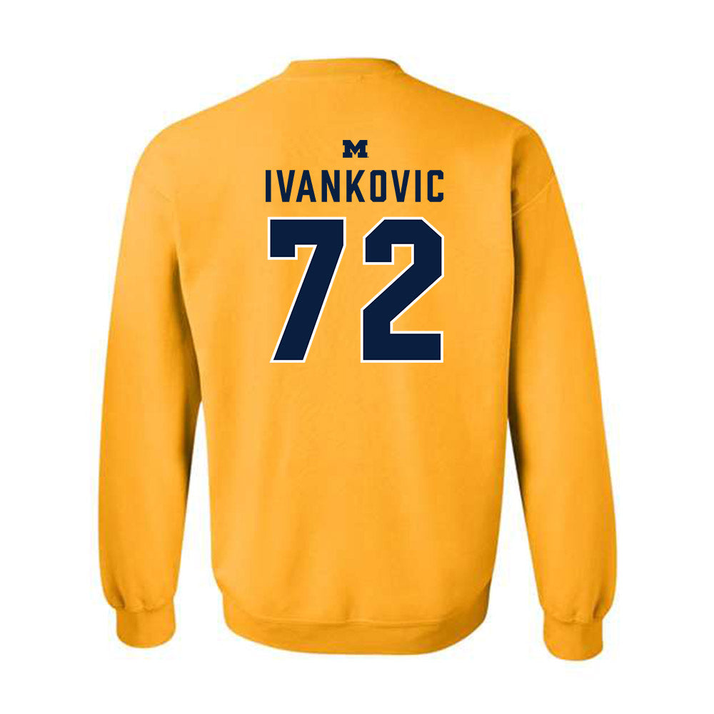 Michigan - NCAA Men's Ice Hockey : Jack Ivankovic - Classic Shersey Crewneck Sweatshirt-1