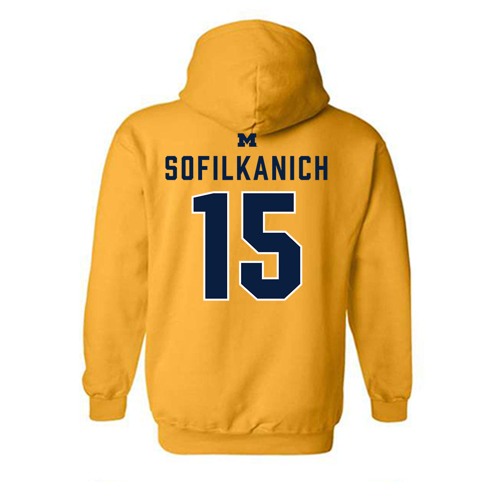 Michigan - NCAA Women's Basketball : Ashley Sofilkanich - Classic Shersey Hooded Sweatshirt-1