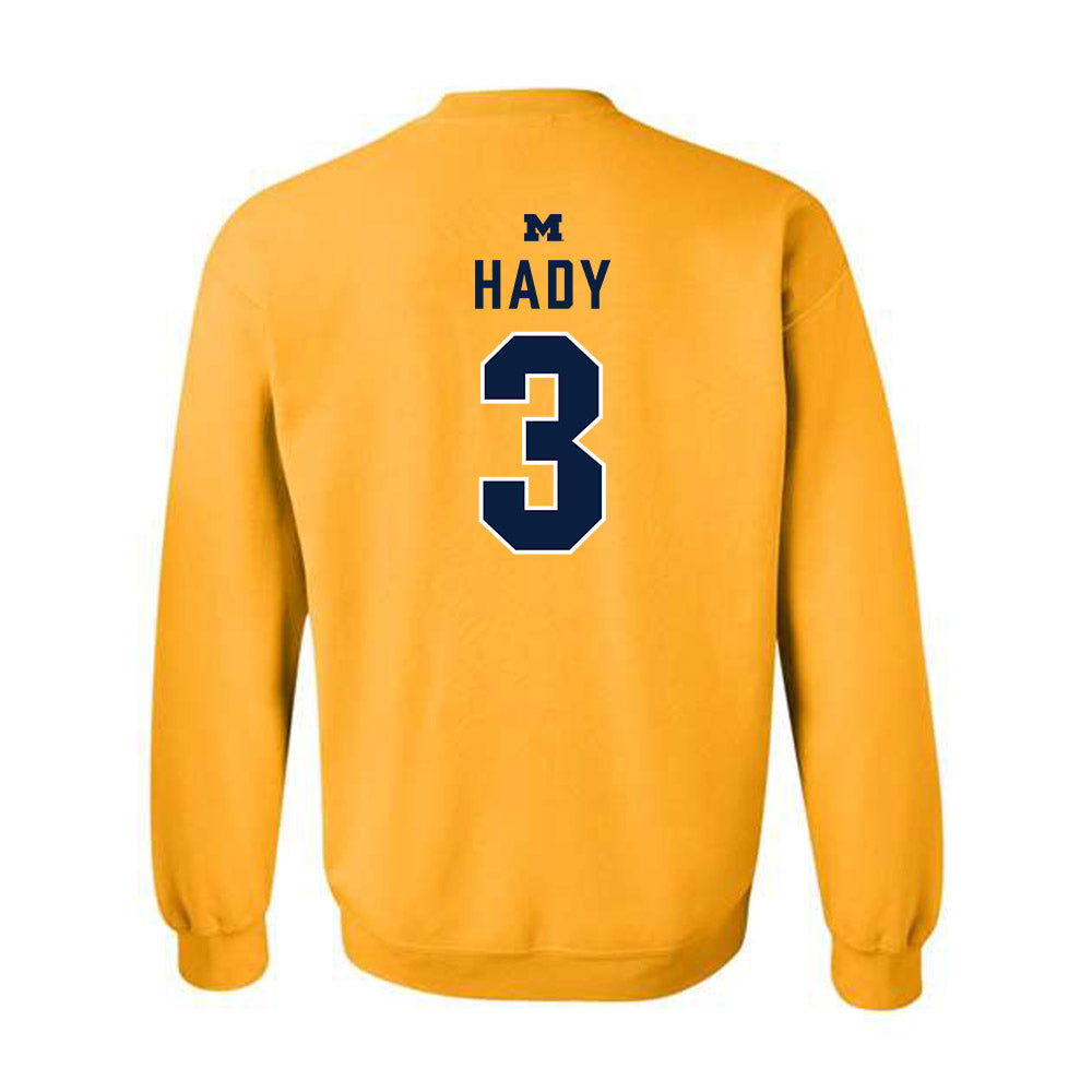 Michigan - NCAA Men's Ice Hockey : Hunter Hady - Classic Shersey Crewneck Sweatshirt-1