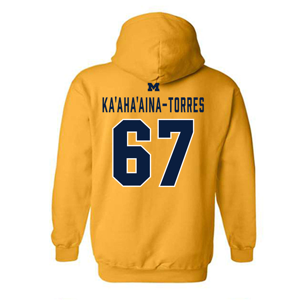 Michigan - NCAA Football : Houston Ka'aha'aina-Torres - Classic Shersey Hooded Sweatshirt-1