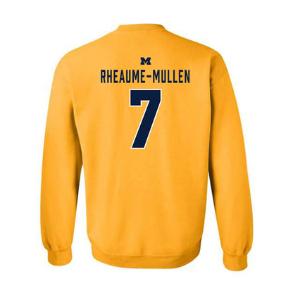 Michigan - NCAA Men's Ice Hockey : Dakoda Rheaume-Mullen - Classic Shersey Crewneck Sweatshirt-1