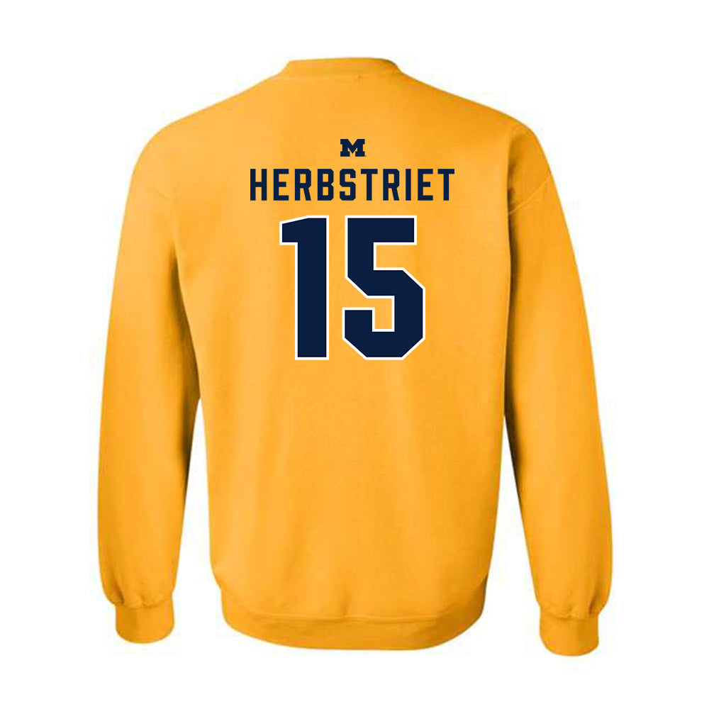 Michigan - NCAA Football : Chase Herbstriet - Classic Shersey Crewneck Sweatshirt-1