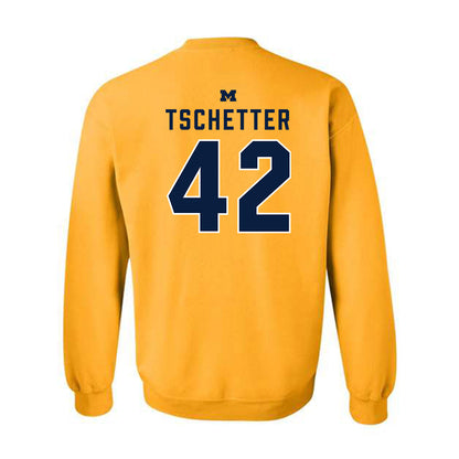 Michigan - NCAA Men's Basketball : Will Tschetter - Classic Shersey Crewneck Sweatshirt-1