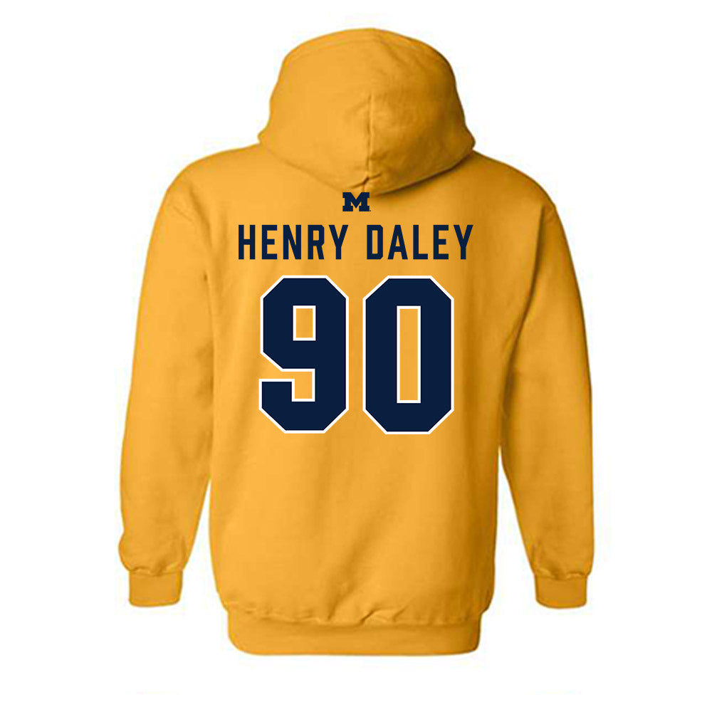 Michigan - NCAA Football : John Henry Daley - Classic Shersey Hooded Sweatshirt-1