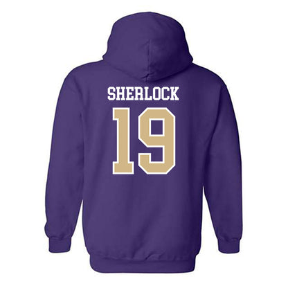 Washington - NCAA Men's Soccer : Mikey Sherlock - Classic Shersey Hooded Sweatshirt-1