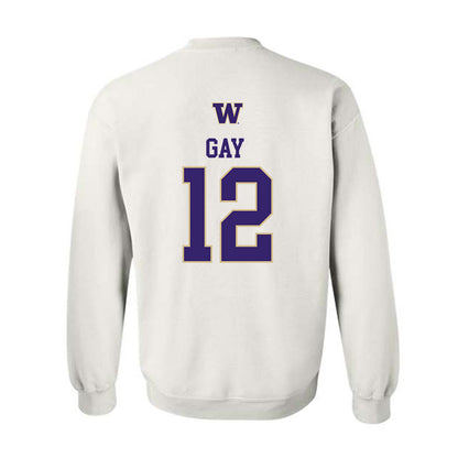 Washington - NCAA Men's Soccer : Carter Gay - Sports Shersey Crewneck Sweatshirt-1