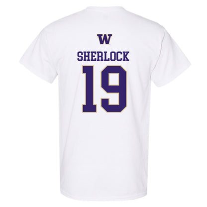 Washington - NCAA Men's Soccer : Mikey Sherlock - Sports Shersey T-Shirt-1