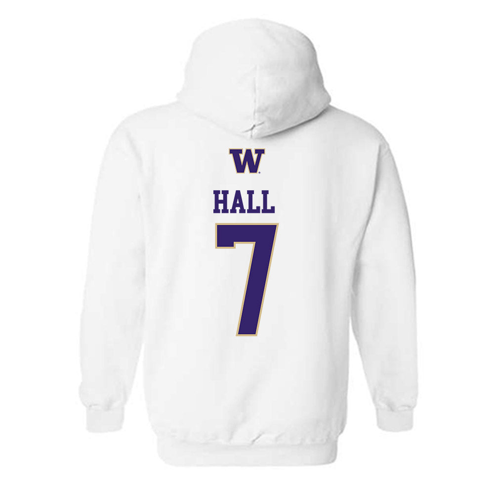 Washington - NCAA Men's Soccer : Alex Hall - Sports Shersey Hooded Sweatshirt-1