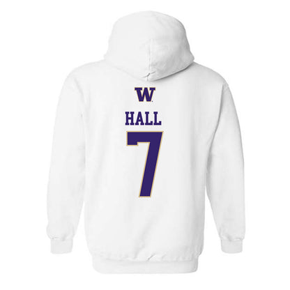 Washington - NCAA Men's Soccer : Alex Hall - Sports Shersey Hooded Sweatshirt-1