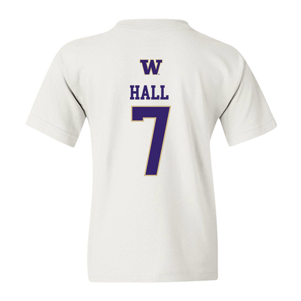 Washington - NCAA Men's Soccer : Alex Hall - Sports Shersey Youth T-Shirt-1