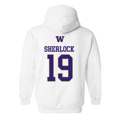 Washington - NCAA Men's Soccer : Mikey Sherlock - Sports Shersey Hooded Sweatshirt-1