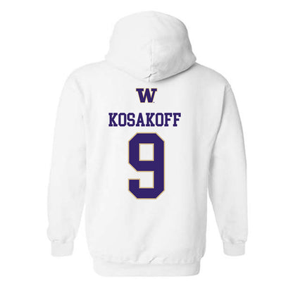 Washington - NCAA Men's Soccer : Charlie Kosakoff - Sports Shersey Hooded Sweatshirt-1