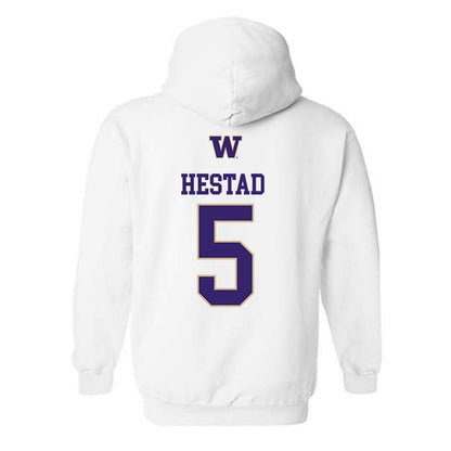 Washington - NCAA Men's Soccer : Asher Hestad - Sports Shersey Hooded Sweatshirt-1