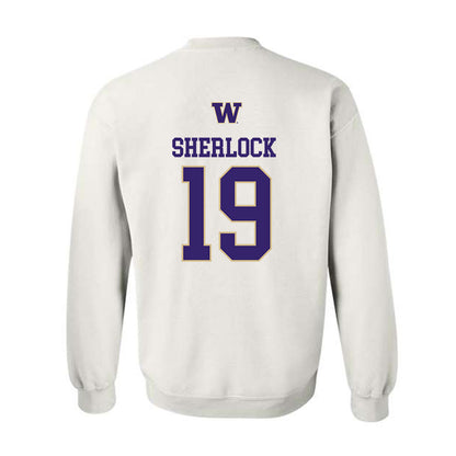 Washington - NCAA Men's Soccer : Mikey Sherlock - Sports Shersey Crewneck Sweatshirt-1