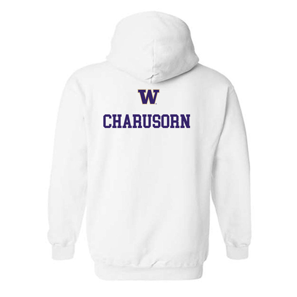 Washington - NCAA Men's Tennis : Penn Charusorn - Sports Shersey Hooded Sweatshirt-1