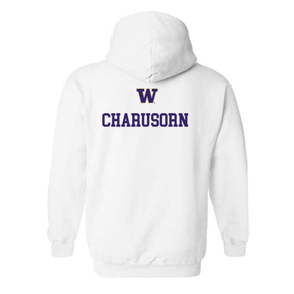 Washington - NCAA Men's Tennis : Penn Charusorn - Sports Shersey Hooded Sweatshirt-1