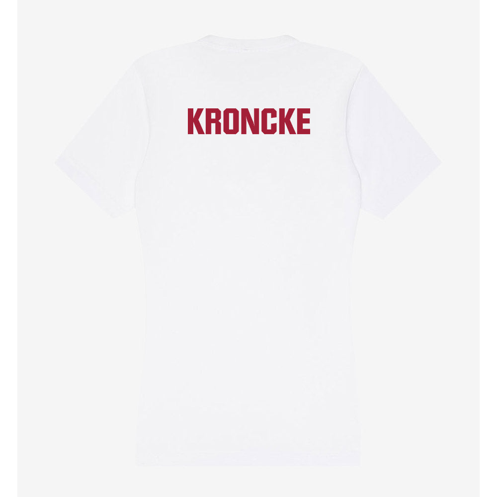 Indiana - NCAA Cheerleading : Cali Kroncke - Women's V-Neck T-Shirt-1
