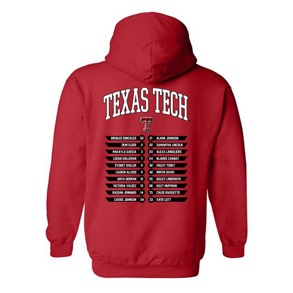 Texas Tech - NCAA Softball : - NCAA® Roster Hooded Sweatshirt-1