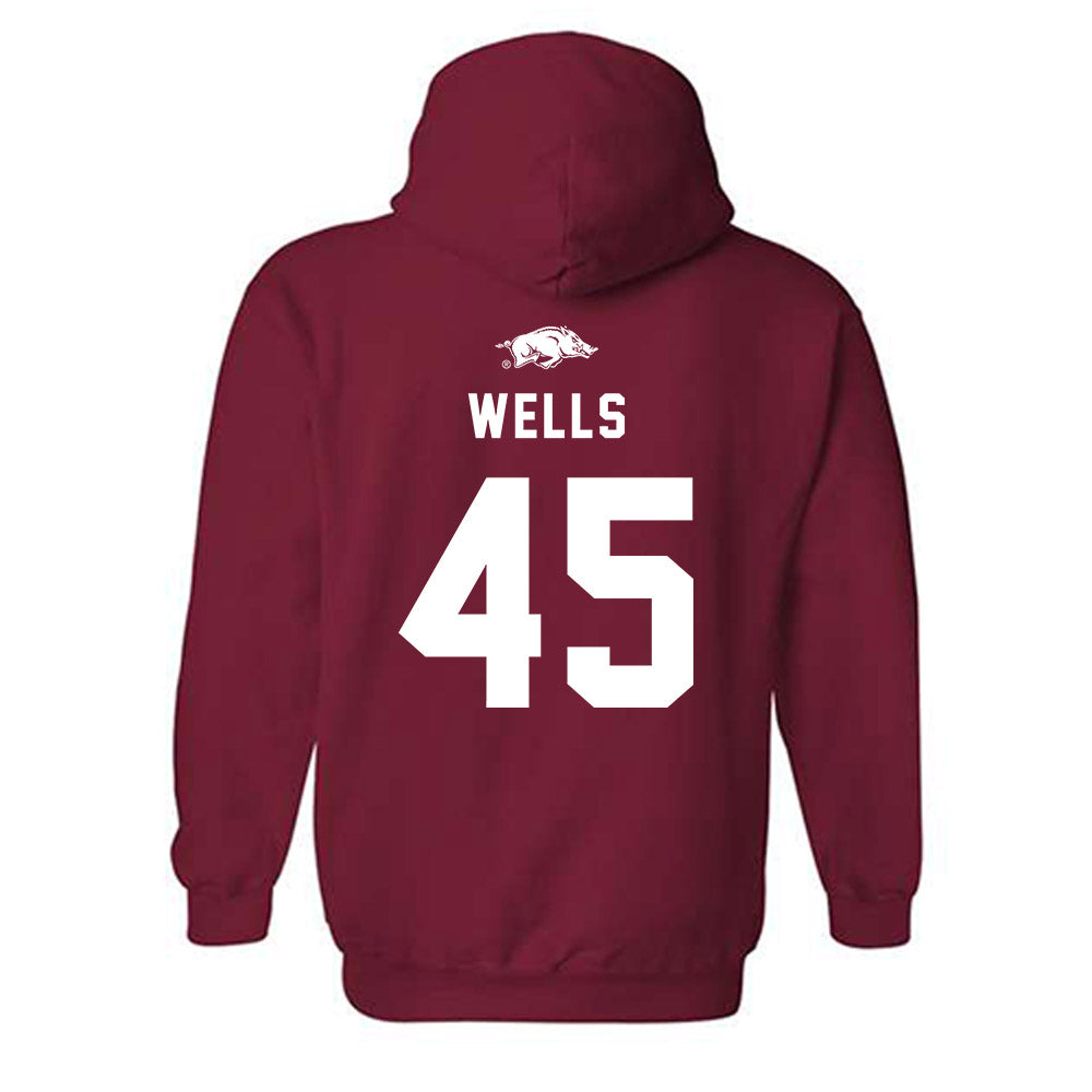 Arkansas - NCAA Softball : Jayden Wells - Replica Shersey Hooded Sweatshirt-1