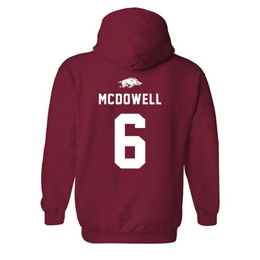 Arkansas - NCAA Softball : Ella McDowell - Replica Shersey Hooded Sweatshirt-1
