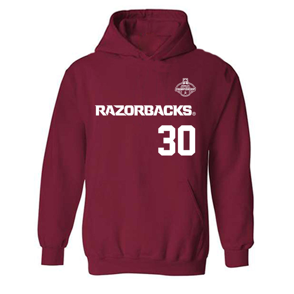 Arkansas - NCAA Softball : Khamari Hall - NCAA® Replica Shersey Hooded Sweatshirt-0