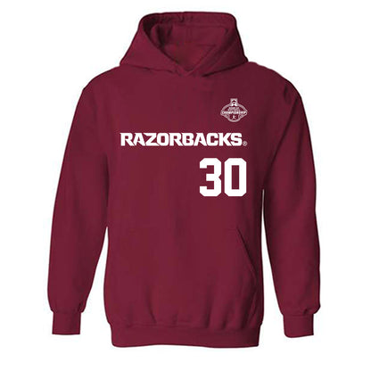 Arkansas - NCAA Softball : Khamari Hall - NCAA® Replica Shersey Hooded Sweatshirt-0