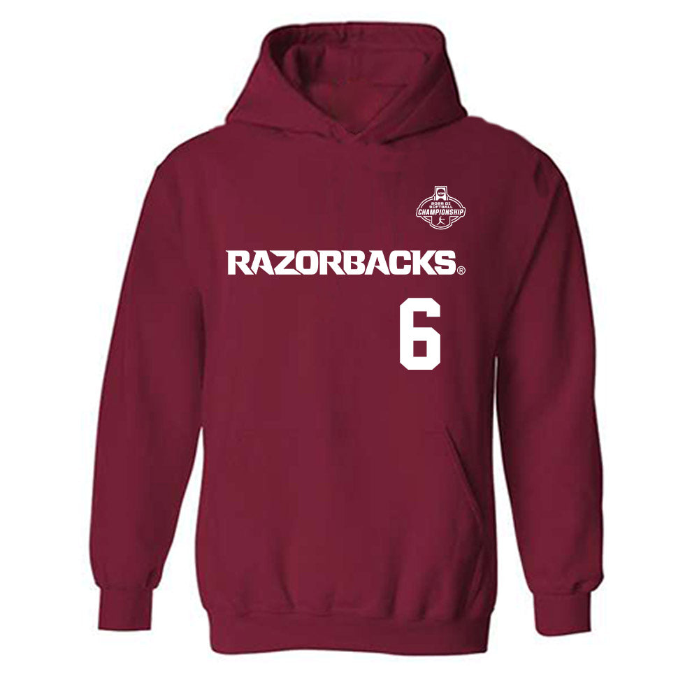 Arkansas - NCAA Softball : Ella McDowell - Replica Shersey Hooded Sweatshirt-0