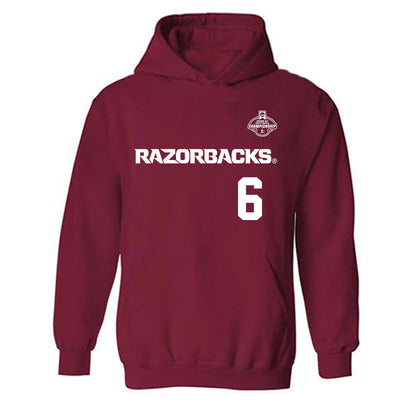 Arkansas - NCAA Softball : Ella McDowell - Replica Shersey Hooded Sweatshirt-0