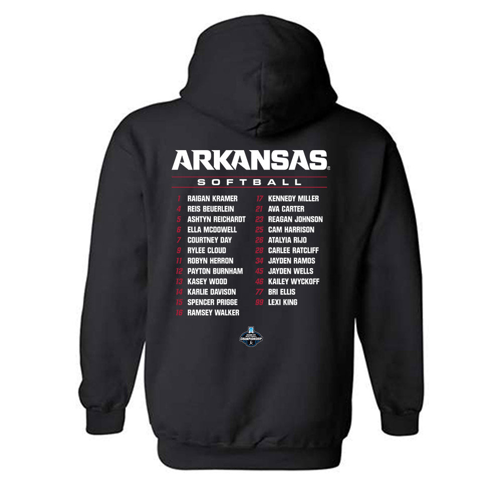 Arkansas - NCAA Softball : - NCAA® Roster Hooded Sweatshirt-1