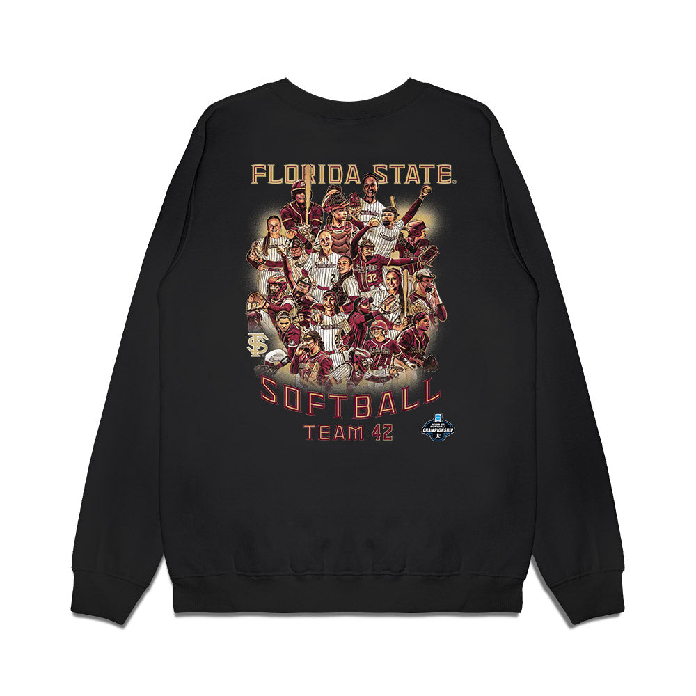FSU - NCAA Softball : - Team Collage Premium Crewneck Sweatshirt-1