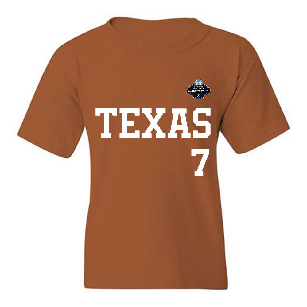 Texas - NCAA Softball : Ashton Maloney - Replica Shersey Youth T-Shirt-0