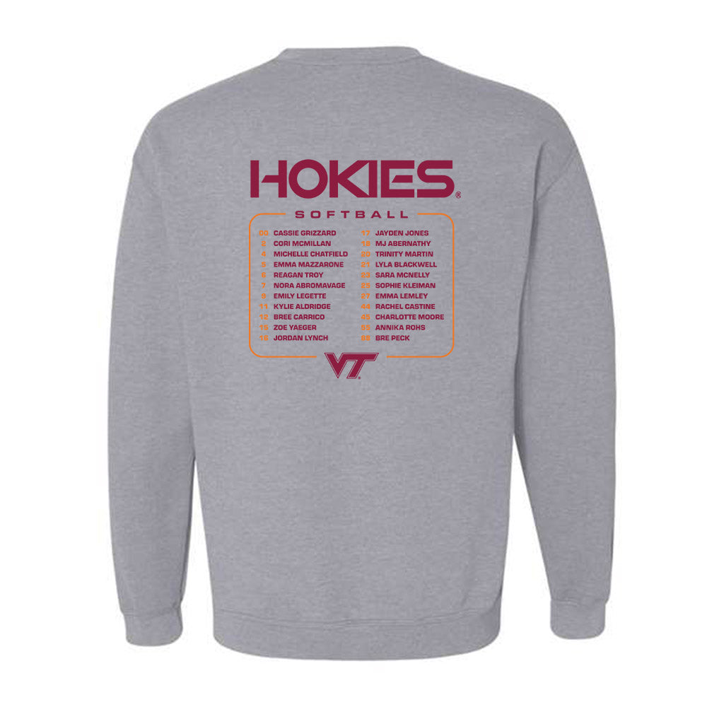 Virginia Tech - NCAA Softball : - Roster Crewneck Sweatshirt-1