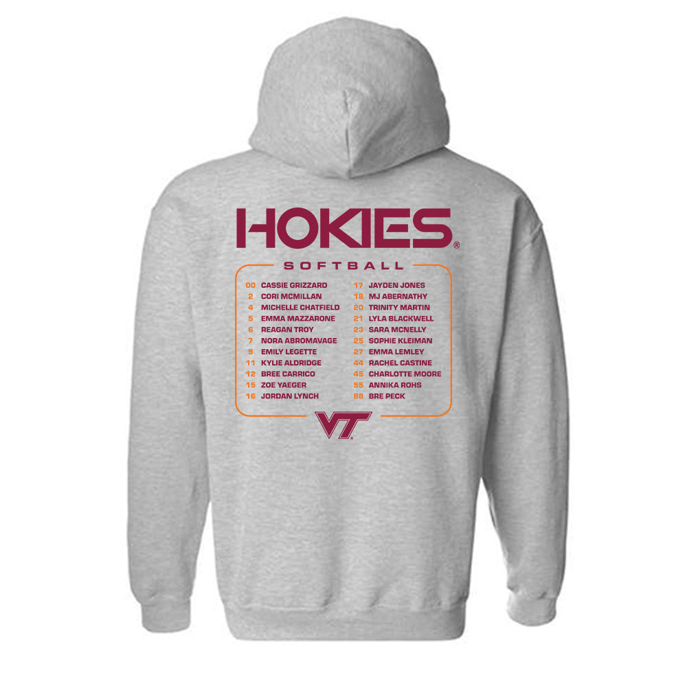 Virginia Tech - NCAA Softball : - Roster Hooded Sweatshirt-1