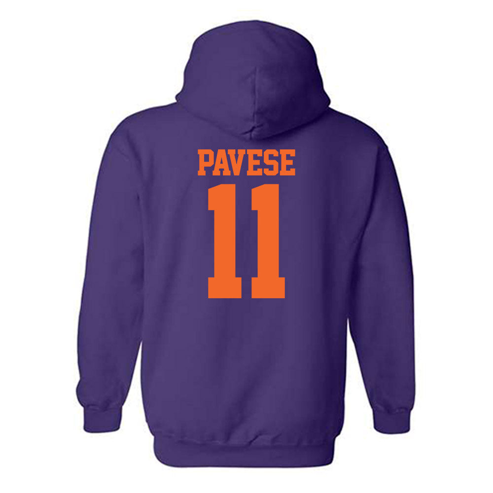 Clemson - NCAA Softball : Mac Pavese - NCAA® Replica Shersey Hooded Sweatshirt-1
